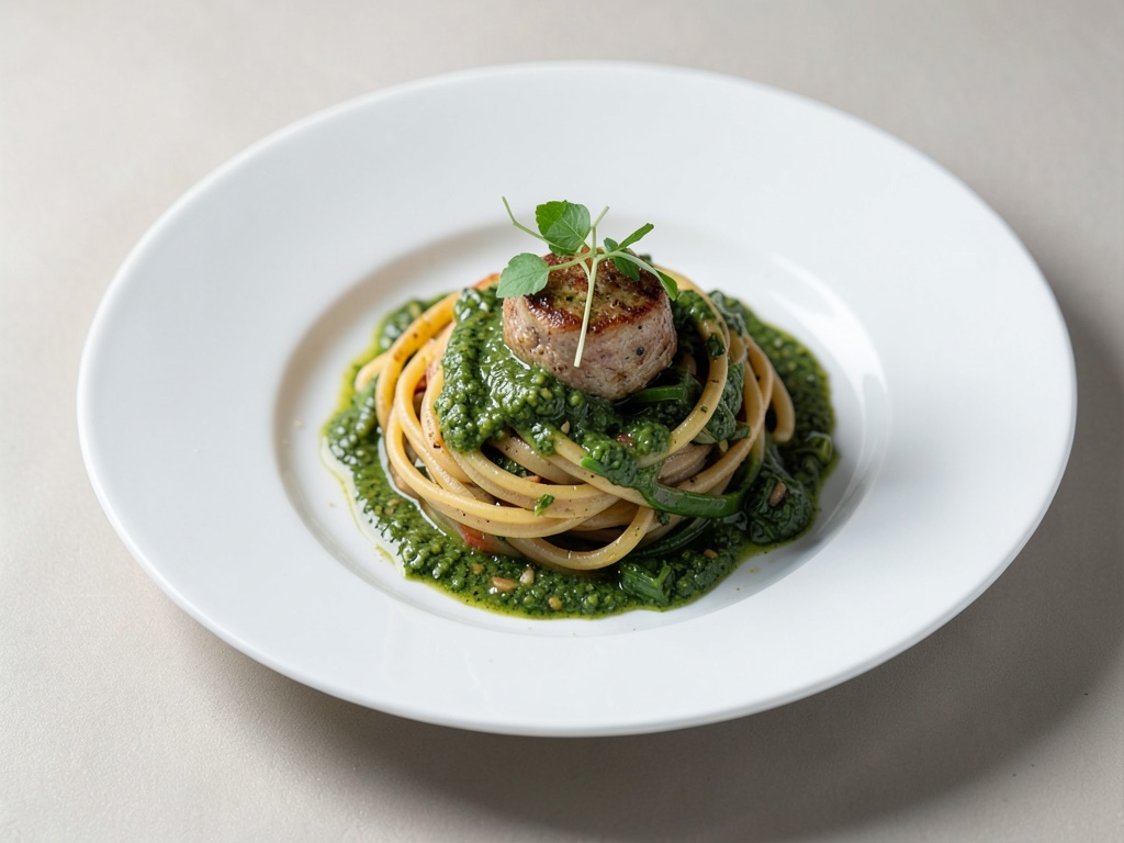 Spirelli mit grüner Gemüsesoße