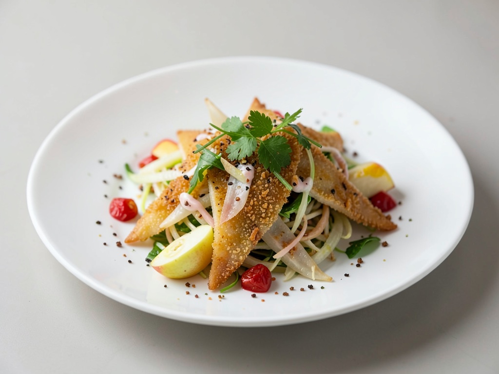 Crispy Pointed Cabbage Salad with Apple and Egg