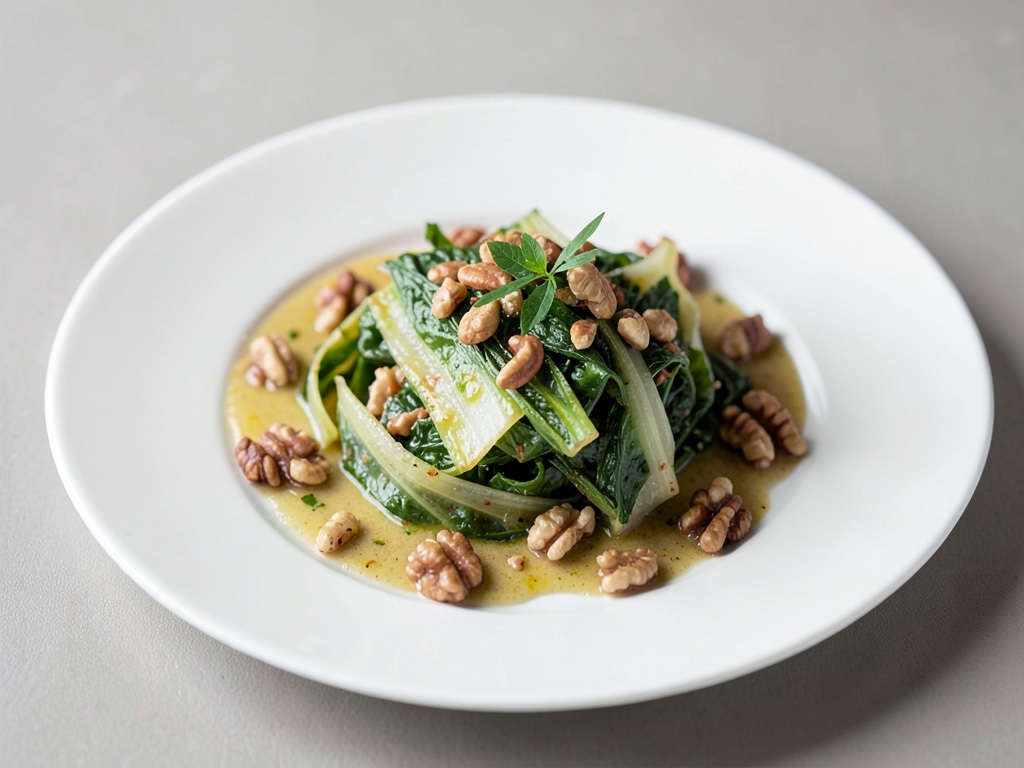 Insalata di cavolo cappuccio punta d'oro croccante con noci