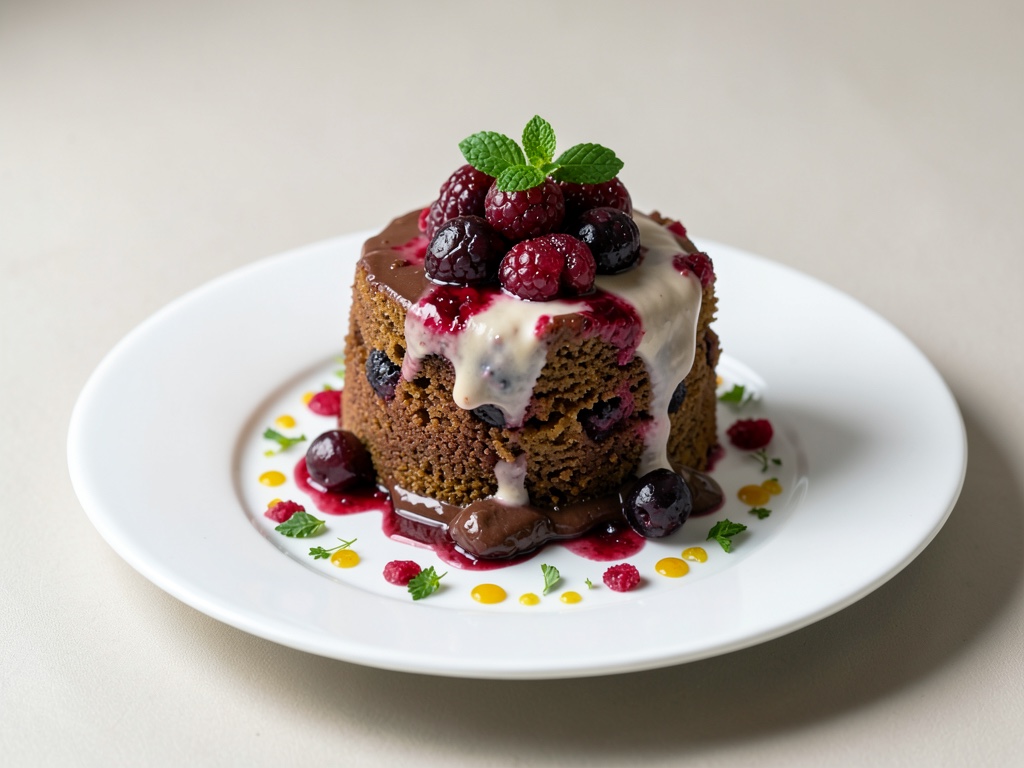 Torta succosa alle ribes con panna al cioccolato