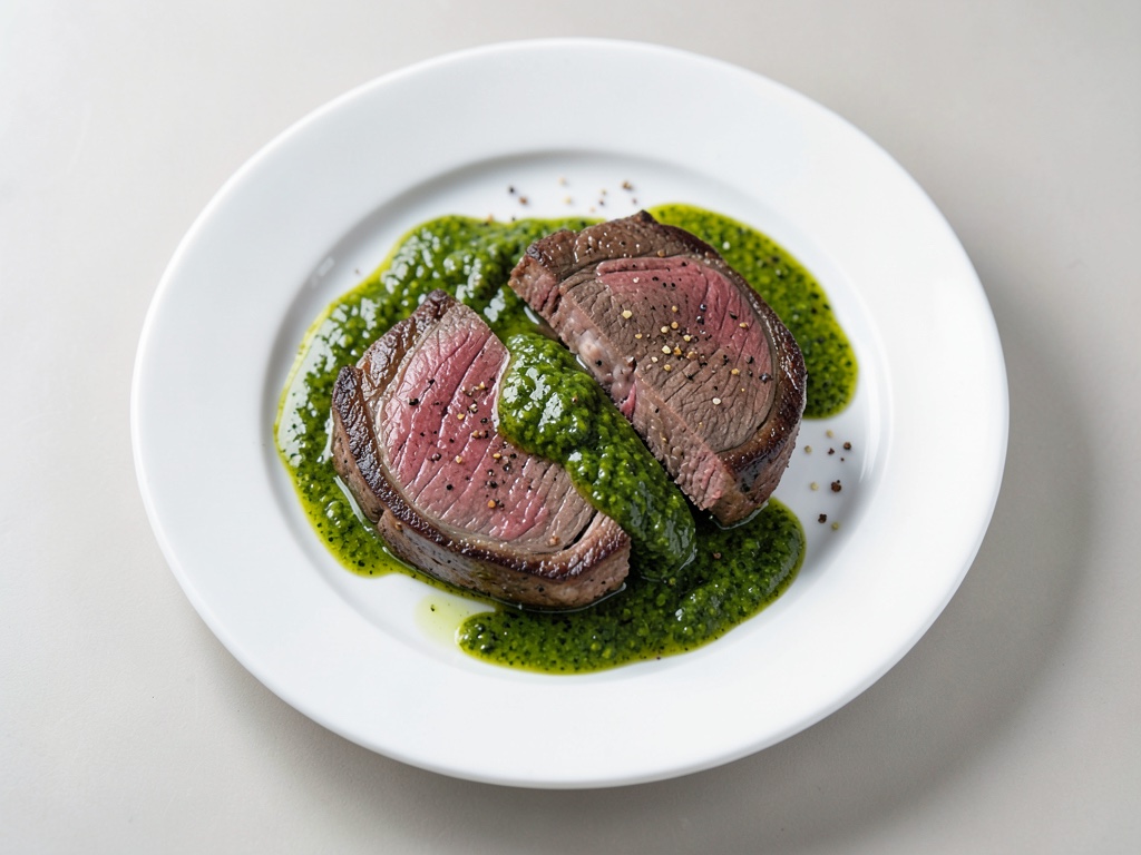 Bistecca con salsa al pepe verde