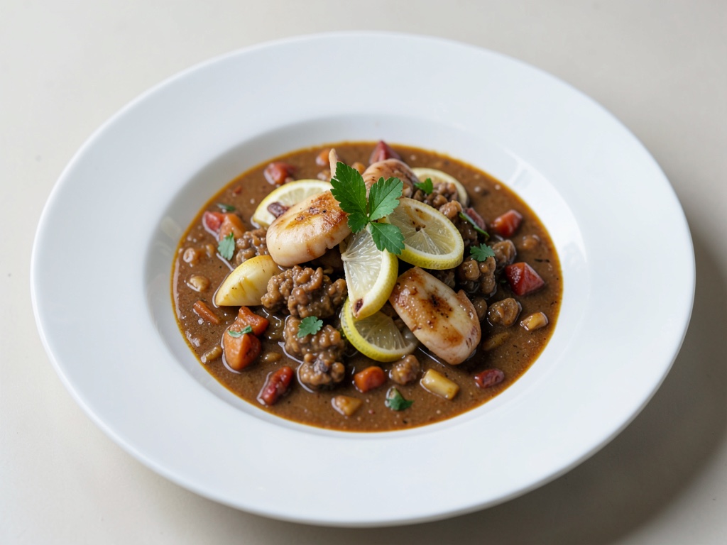 Gulasco saporito con pesce persico e limone