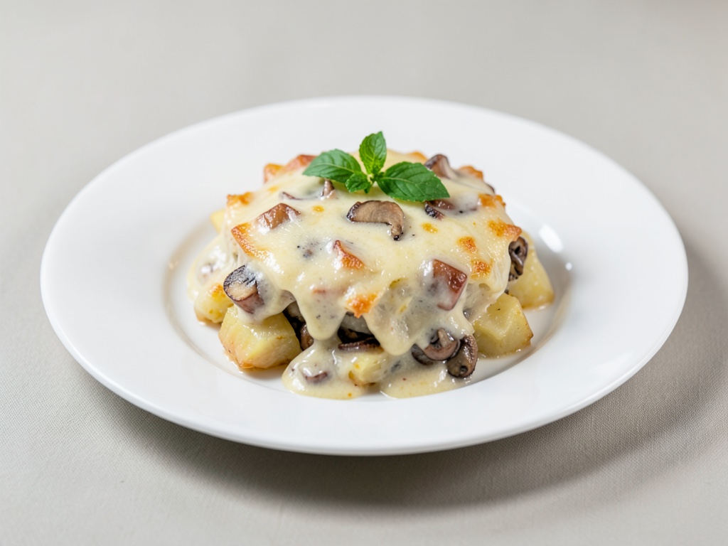 Gratin cremoso di porcini e patate