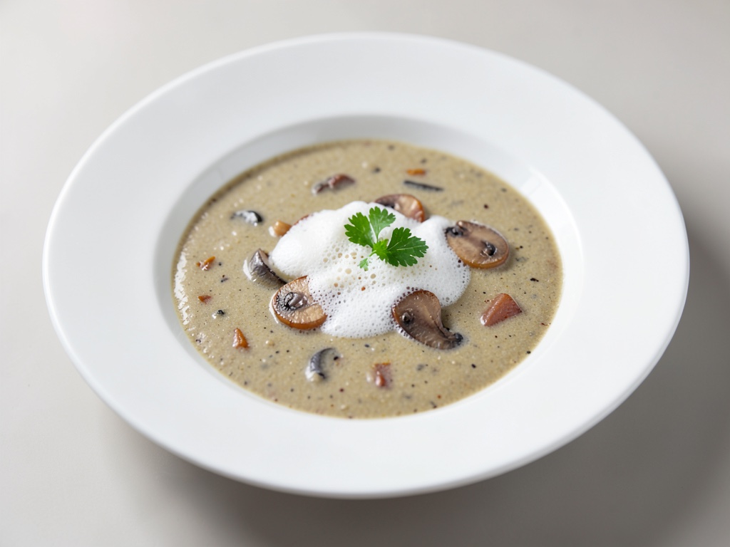 Cremige Steinpilzsuppe mit luftigem Milchschaum