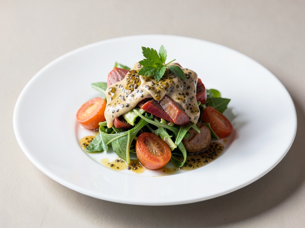 Insalata steirica classica con condimento all'olio di semi di zucca
