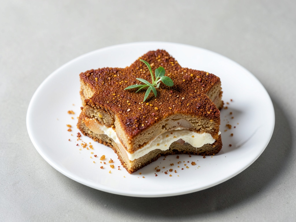 Sternförmiger Gewürzkuchen mit Apfelsahne