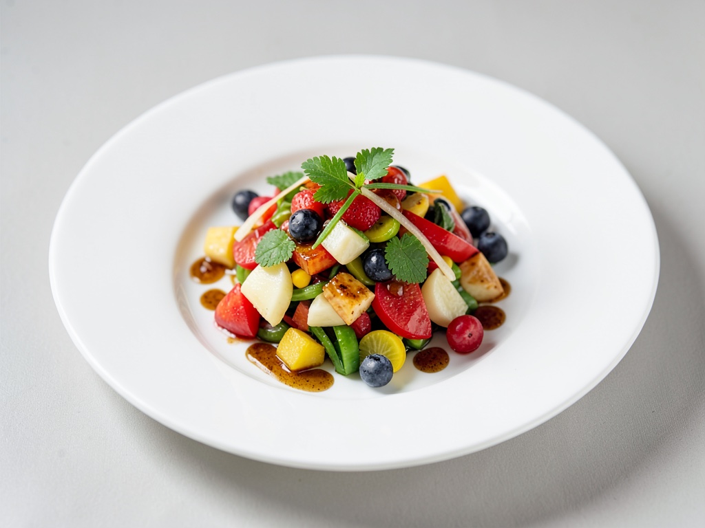 Insalata di frutta dolce e piccante con sciroppo di zenzero