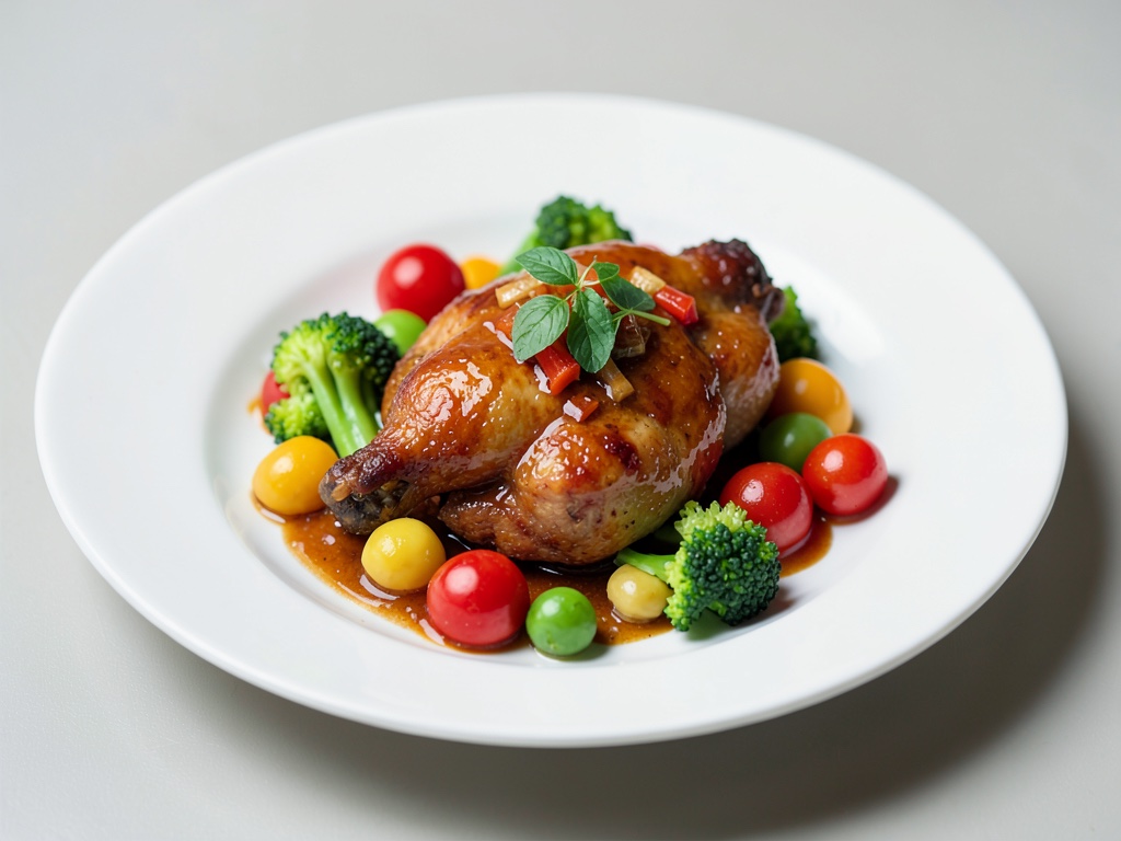 Poulet aigre-doux aux légumes colorés