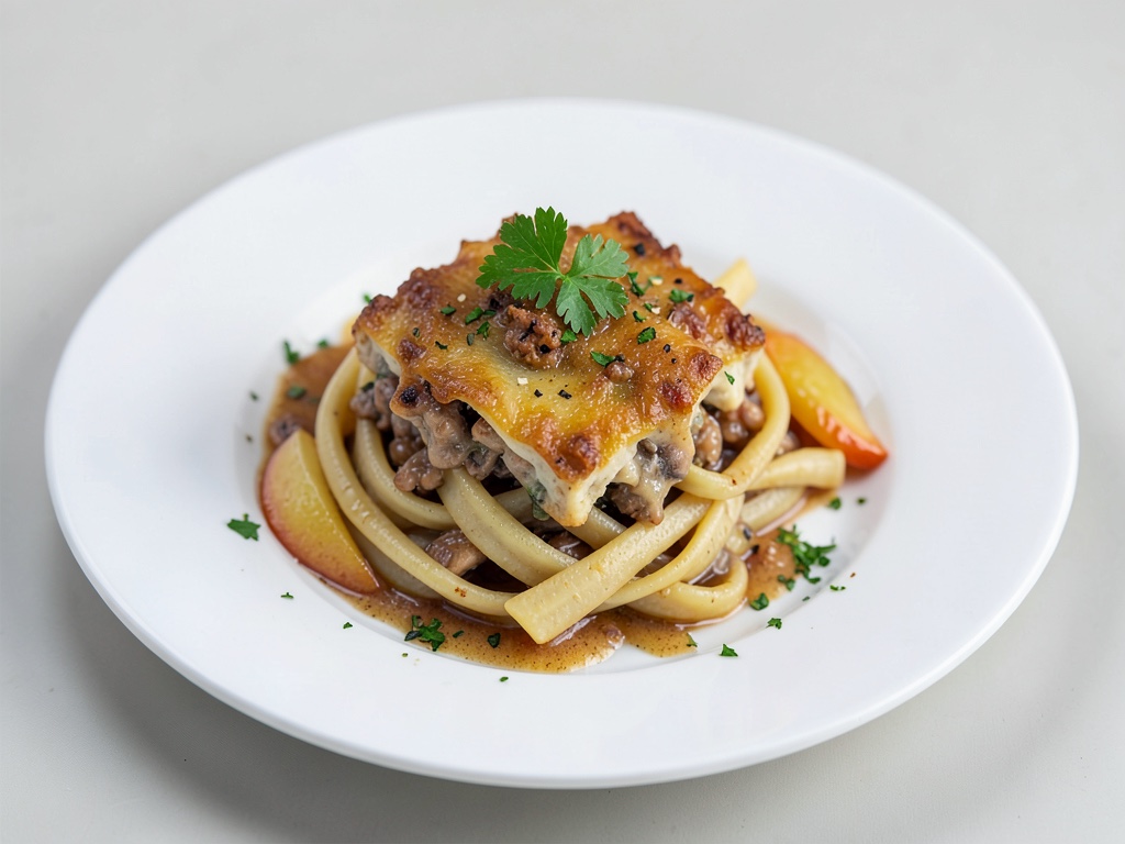 Knuspriger Apfel-Nudel-Auflauf