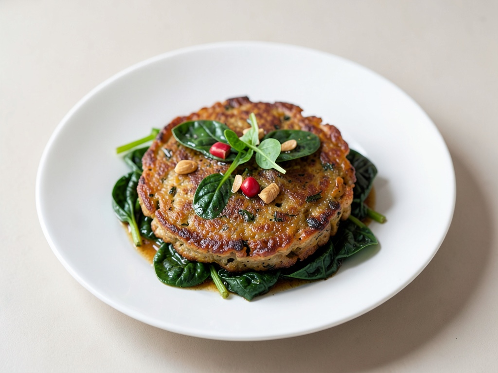 Frittelle salate di patate dolci con spinaci