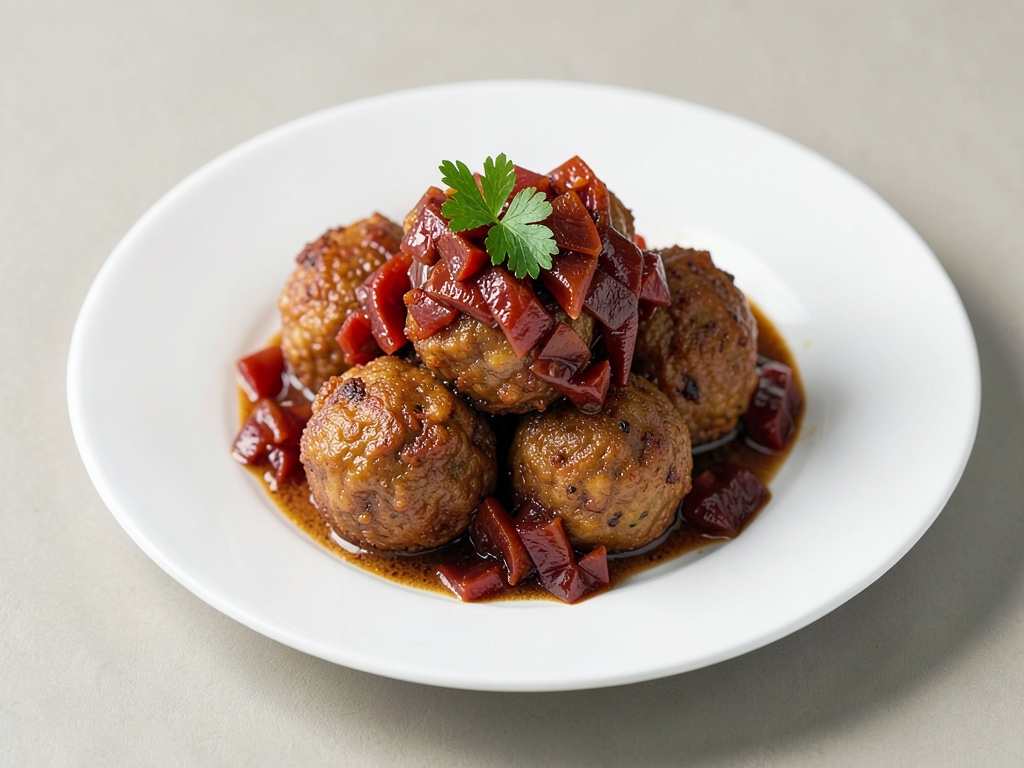 Croustillantes boulettes de patate douce avec choucroute épicée