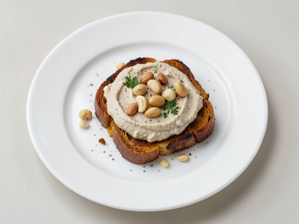 Tost de boniato con crema de anacardos y huevo