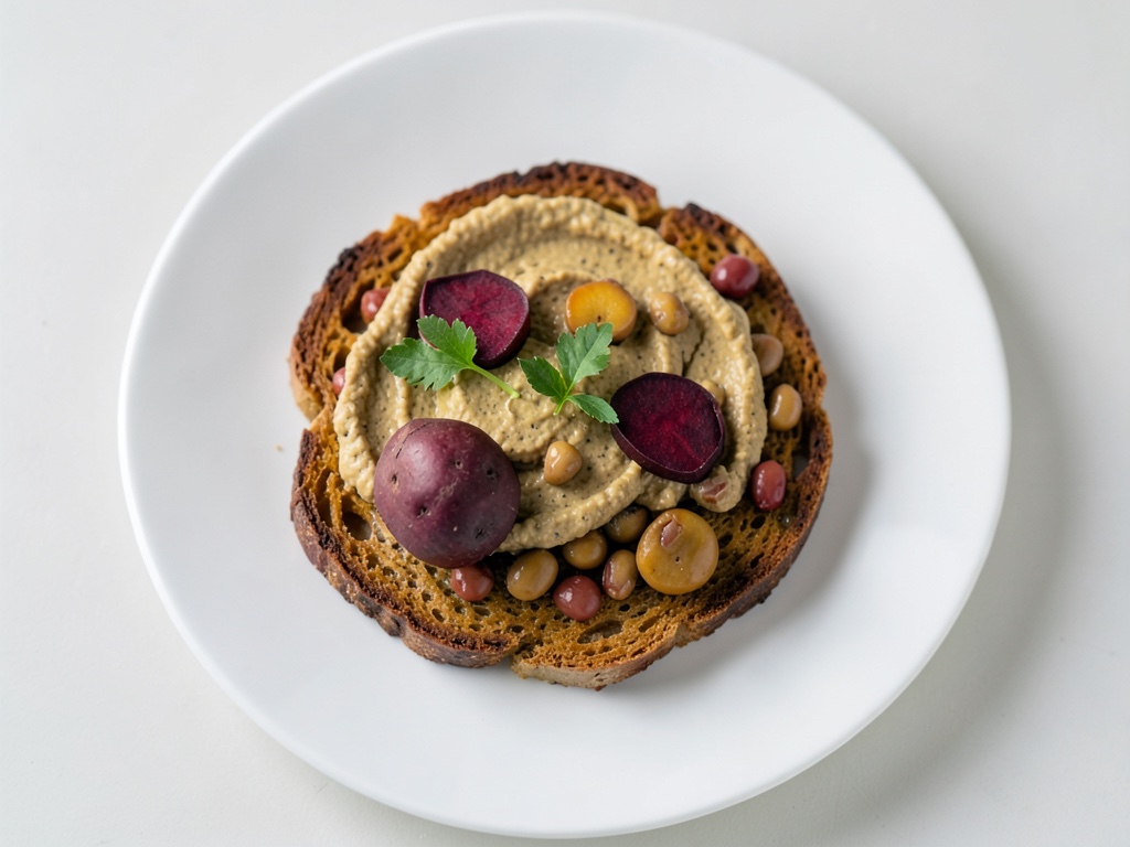Tost de boniato con hummus y remolacha