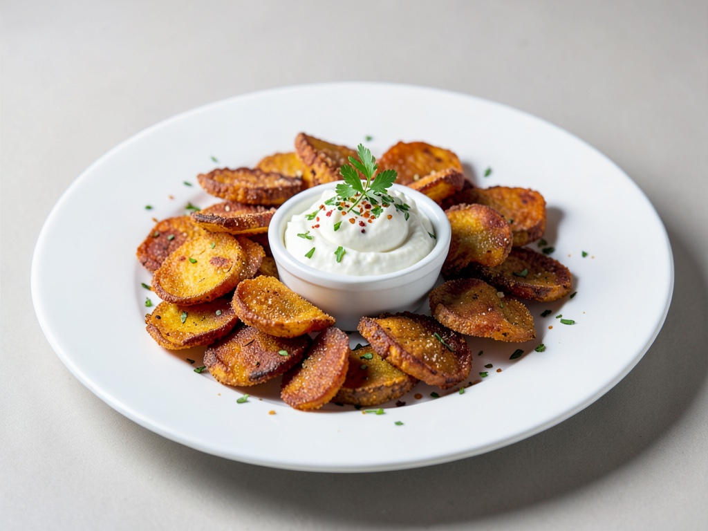 Patate dolci croccanti con dip di formaggio fresco