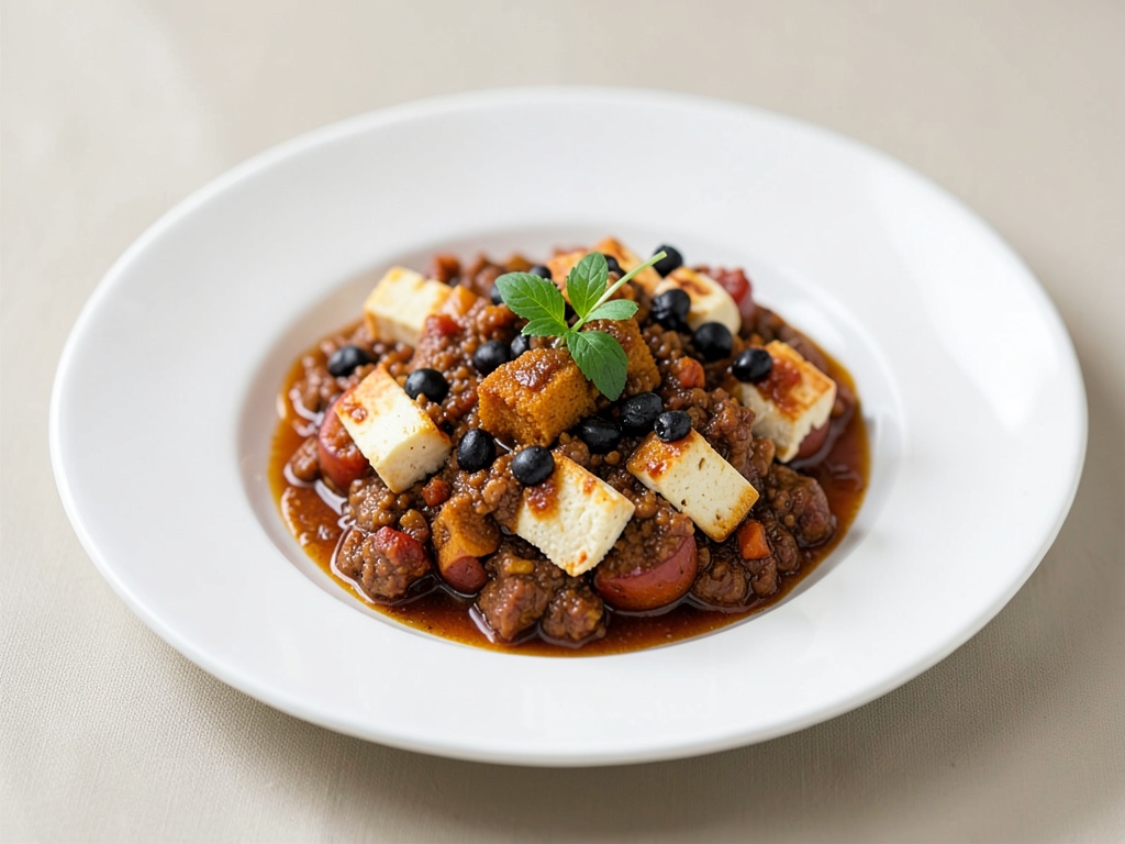Ragù piccante di patate dolci e halloumi al cioccolato