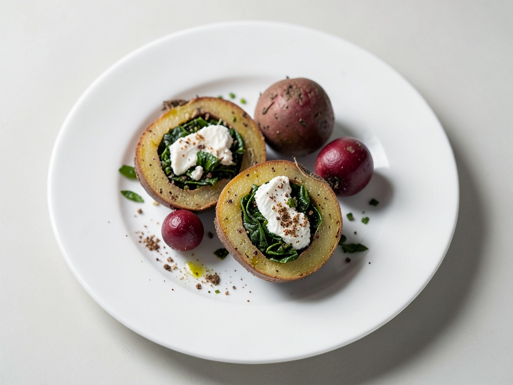 Rouleau de patate douce à la crème fraîche et blette