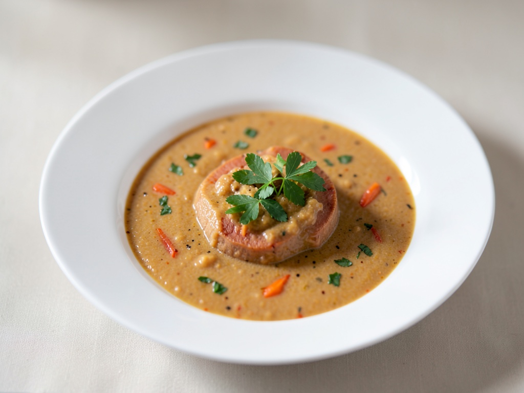 Zuppa cremosa di patate dolci e carote