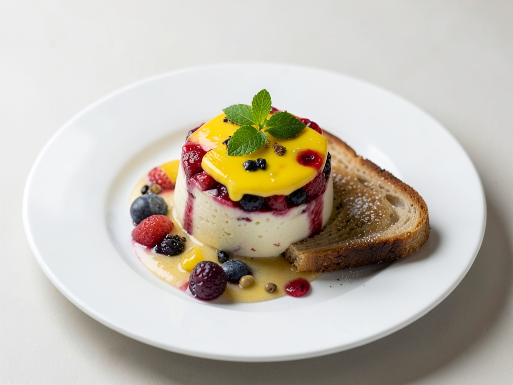 Fruchtiger Sommer-Pudding mit Toast