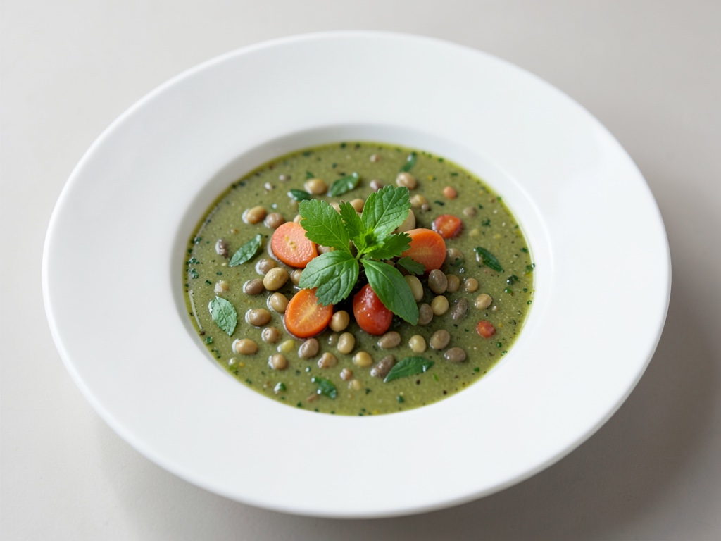Sopa de grünkern sabrosa con verduras finas