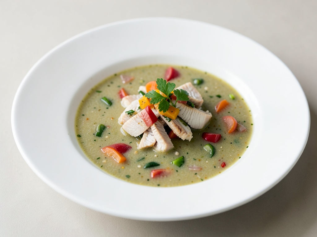Sopa ligera de pescado y verduras