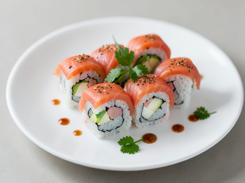 Sushi de atún y salmón