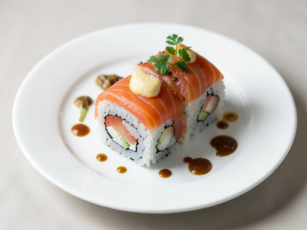 Rotoli di sushi con salmone affumicato
