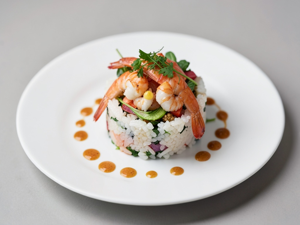 Bowl di sushi con gamberi e salmone