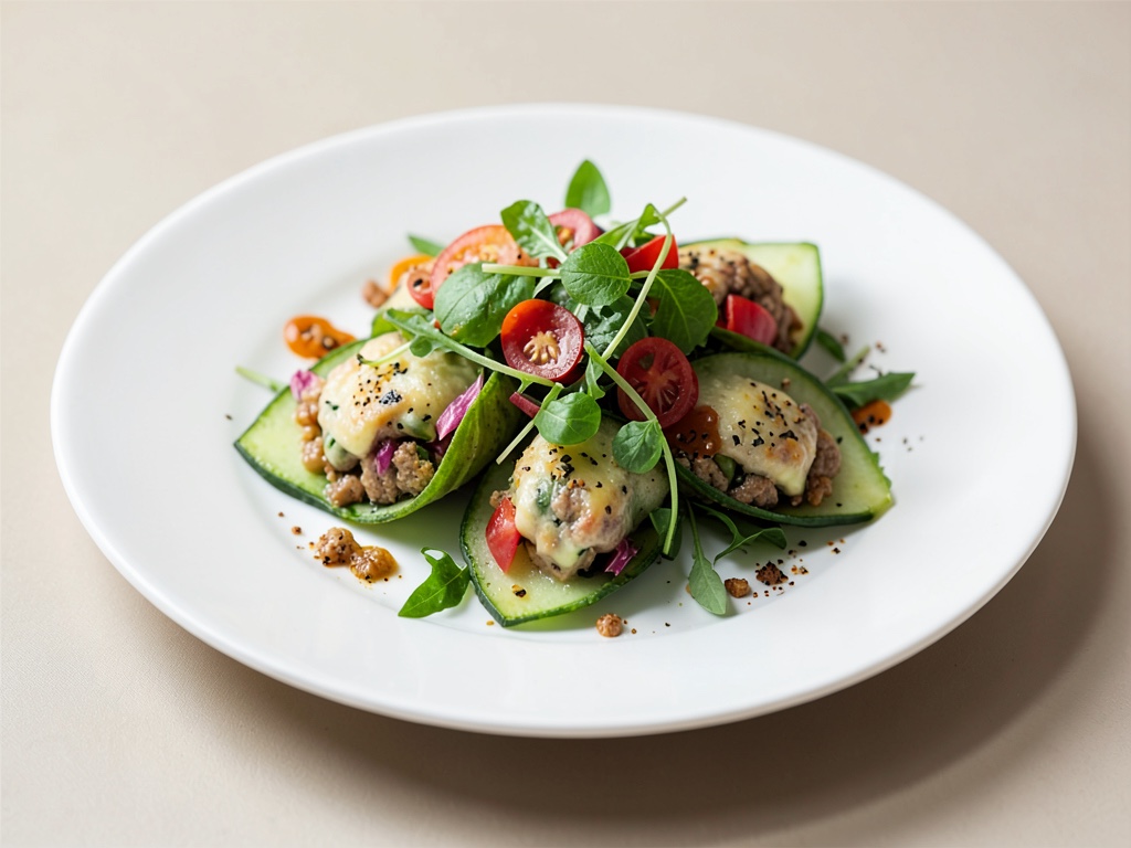 Tacos di cetriolo con insalata fresca