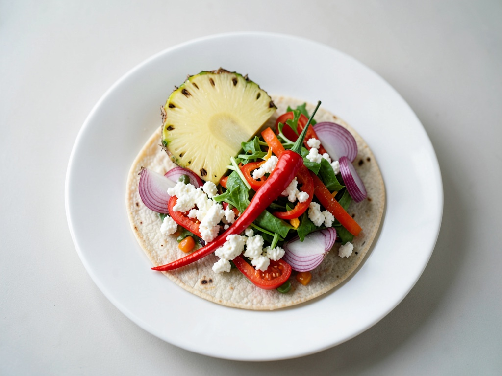 Gobelets de tacos croustillants avec salade fraîche de fruits et légumes