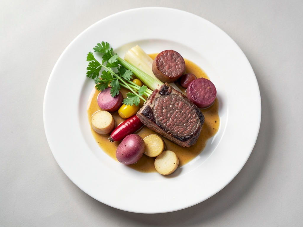 Zarter Tafelspitz mit frischem Gemüse und Meerrettichsauce