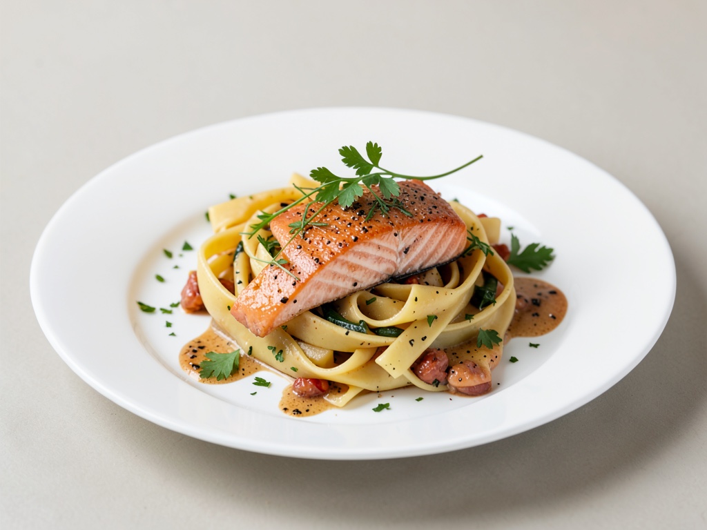 Tagliatelle con salmone marinato