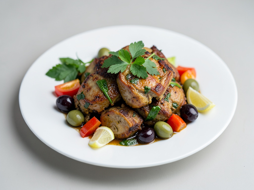 Tajine di pollo con verdure, olive e limone