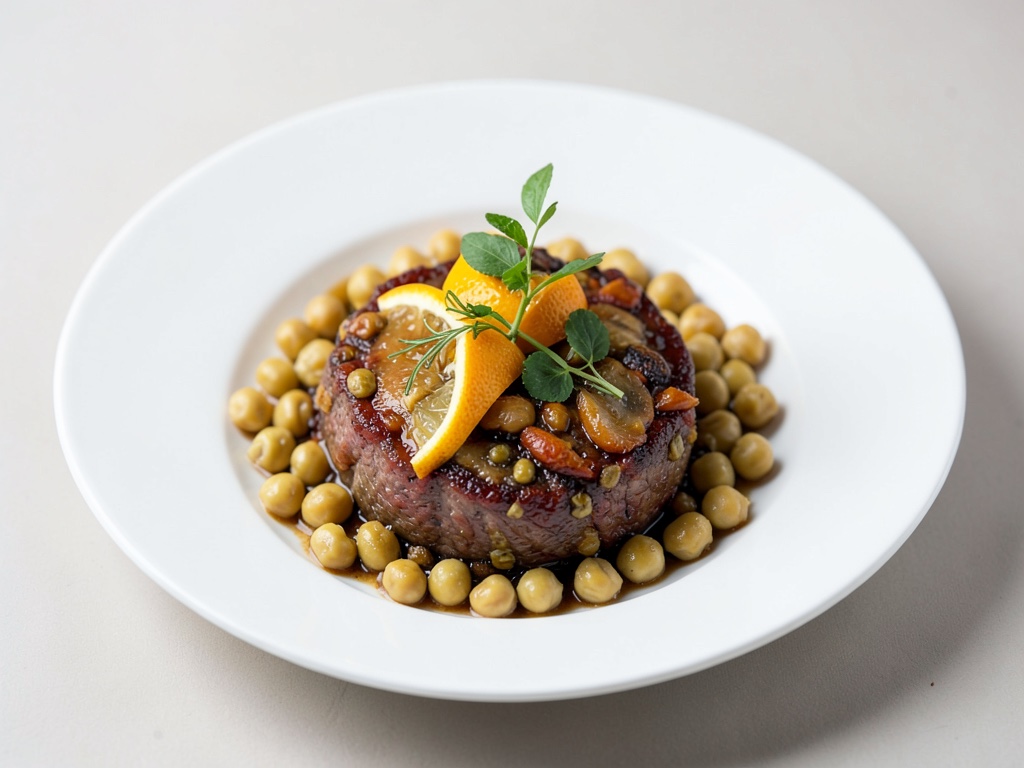 Tajine di agnello con ceci e arancia