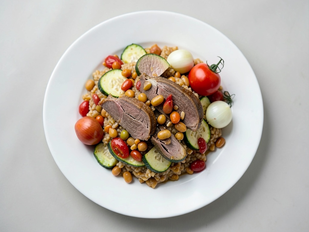Tajine di manzo marocchino con zucchine e fagioli