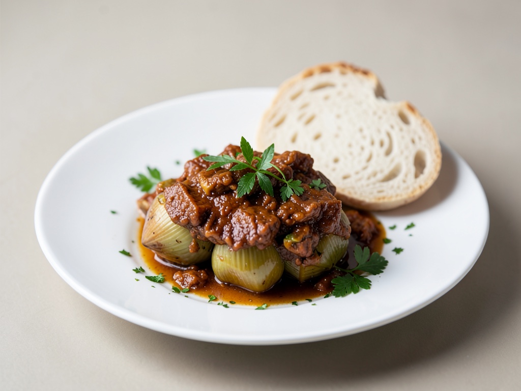 Tajine marocchino di topinambur con pane bianco