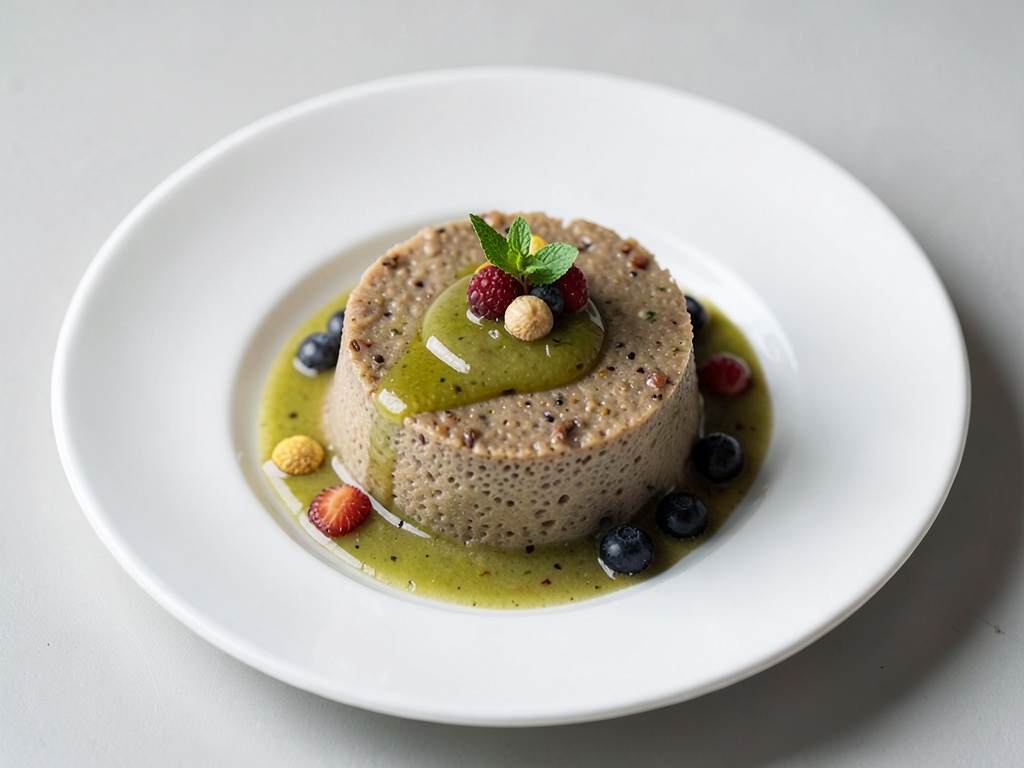 Tropischer Tapioka-Pudding mit Pandan-Sirup