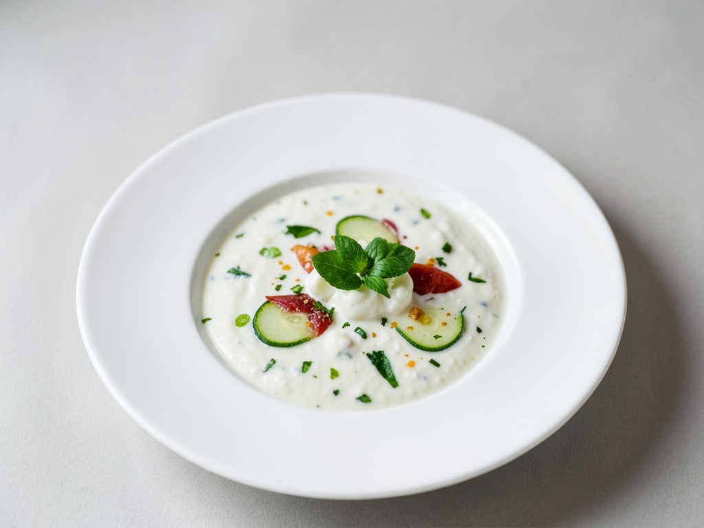Zuppa fredda rinfrescante di cetrioli e yogurt