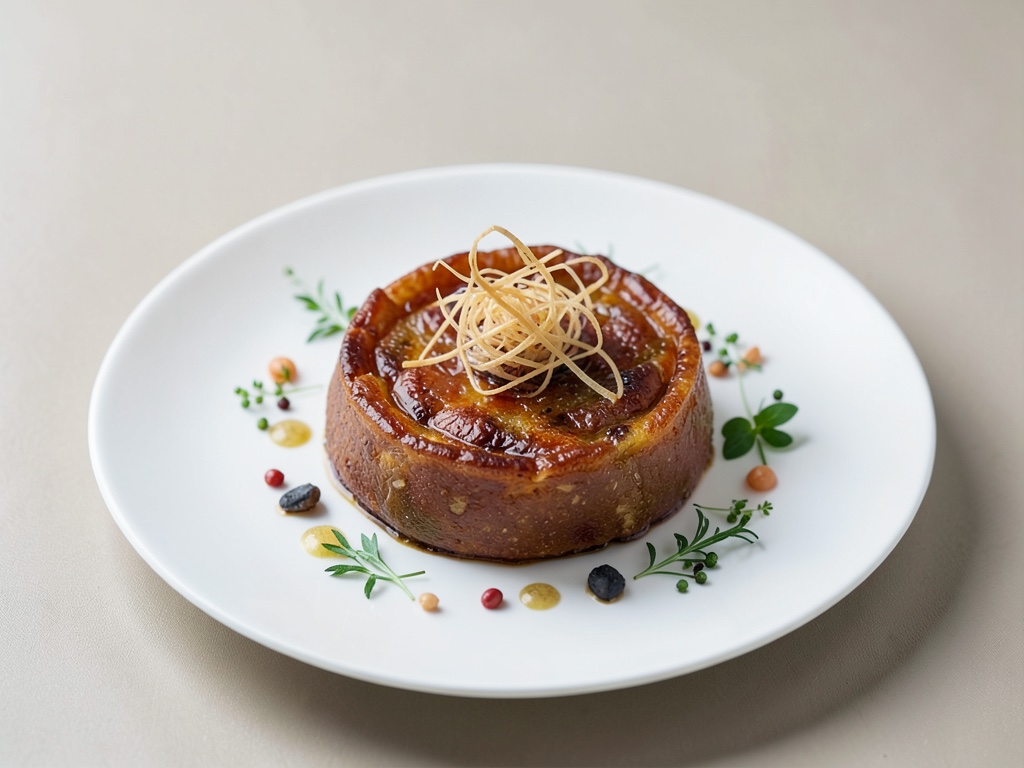 Classica Tarte Tatin con fili di caramello