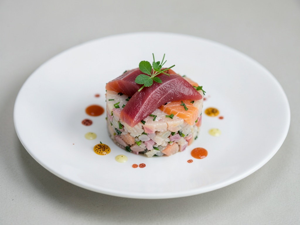 Tartare di pesce con salmone, tonno e platessa