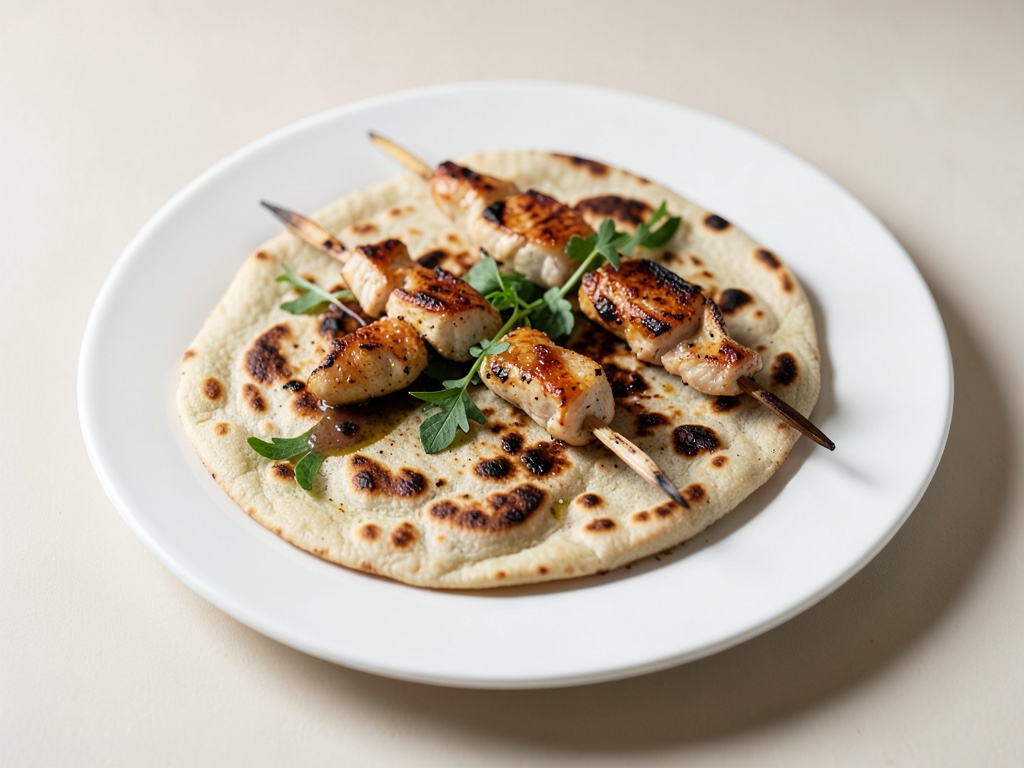 Pita avec brochettes de poulet grillées