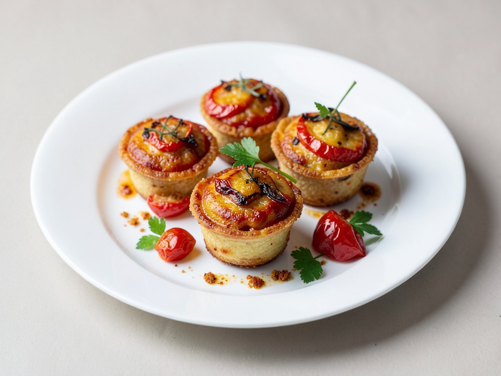 Tasche di pasta croccanti con pomodori al forno