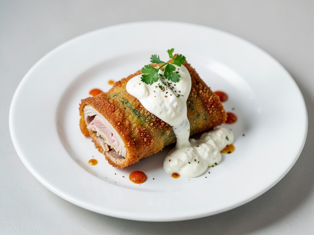 Tasche di tacchino croccanti con crema di ricotta