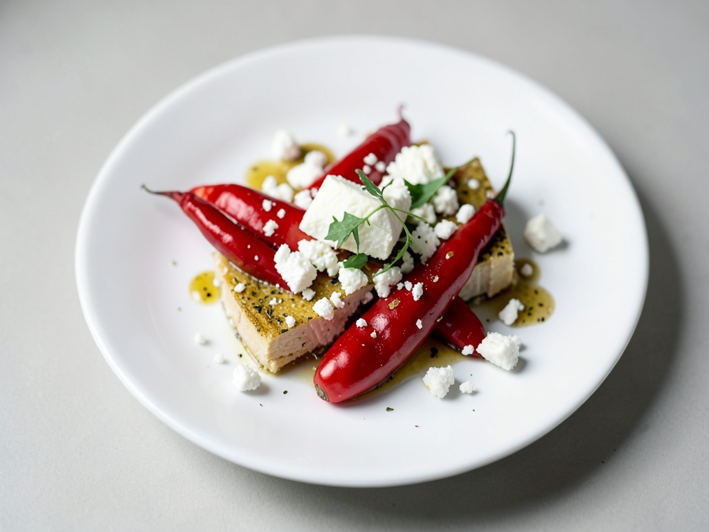 Terrina fresca di Feta e Mascarpone con peperoni arrostiti