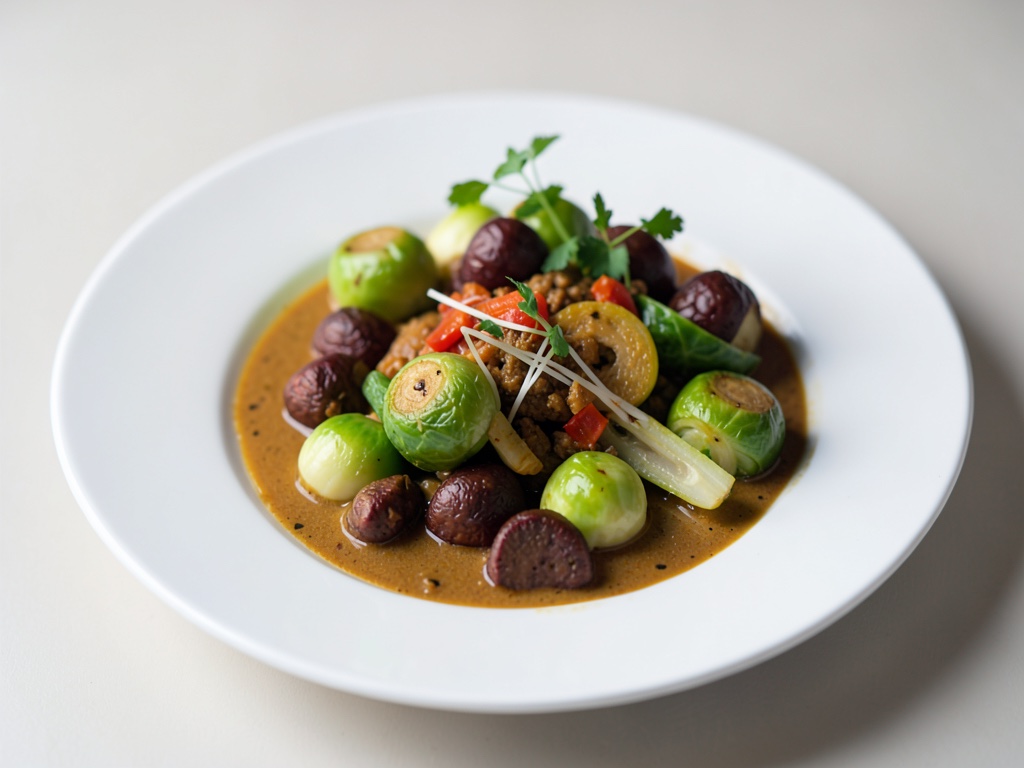 Curry thaï au chou de Bruxelles et aux châtaignes