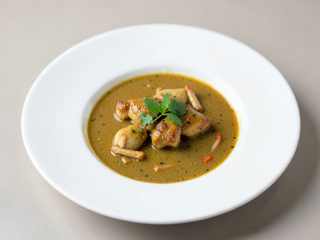Sopa de curry tailandés con pollo