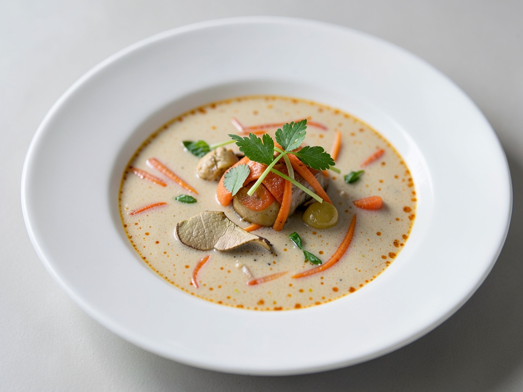 Sopa cremosa de zanahoria tailandesa con jengibre