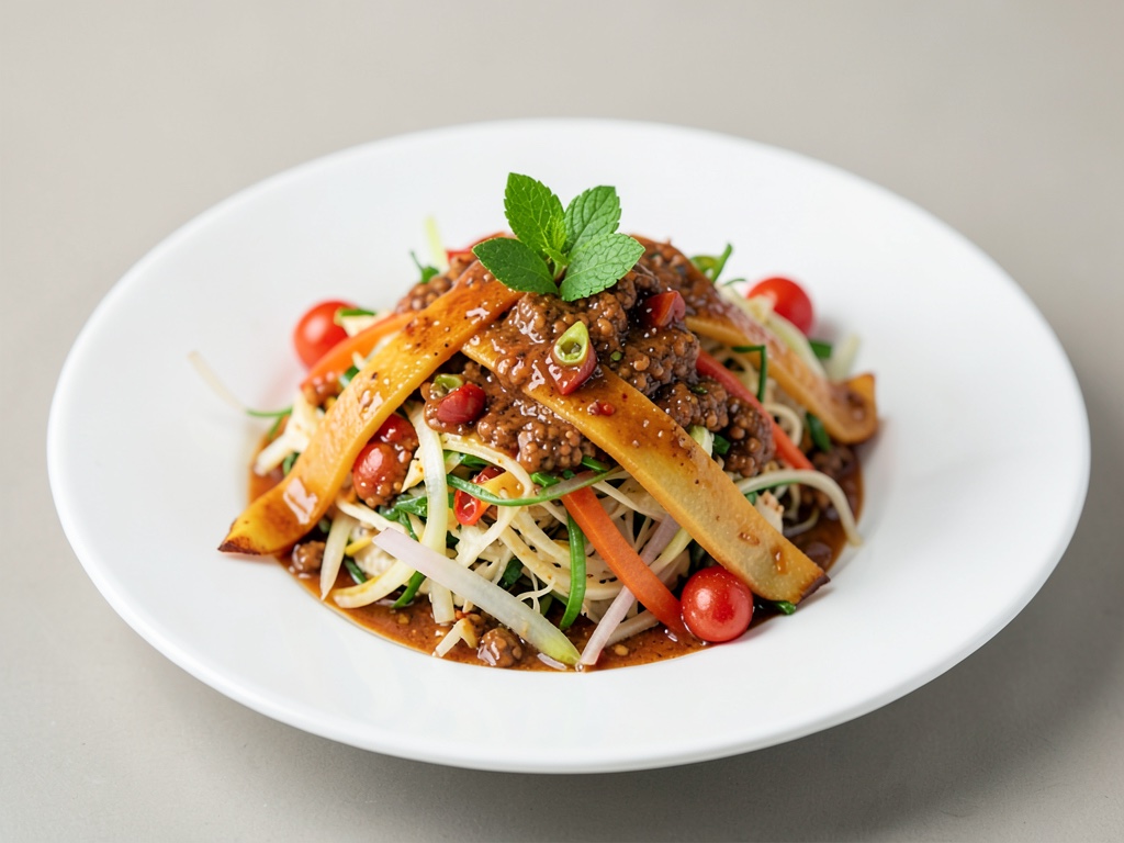 Insalata di Pomelo Thai con Condimento all'Aglio e Peperoncino