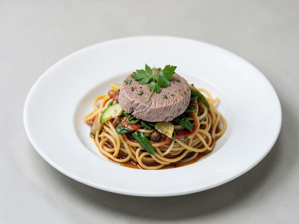 Tonno su noodles asiatici