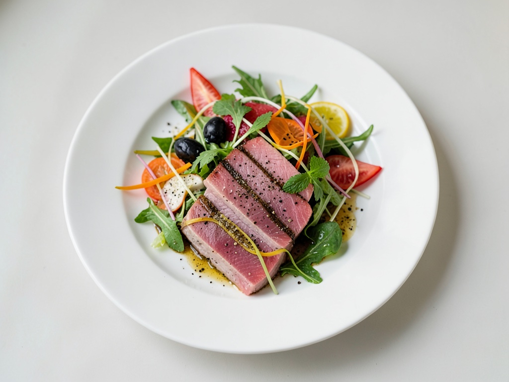 Carpaccio di tonno con insalata asiatica