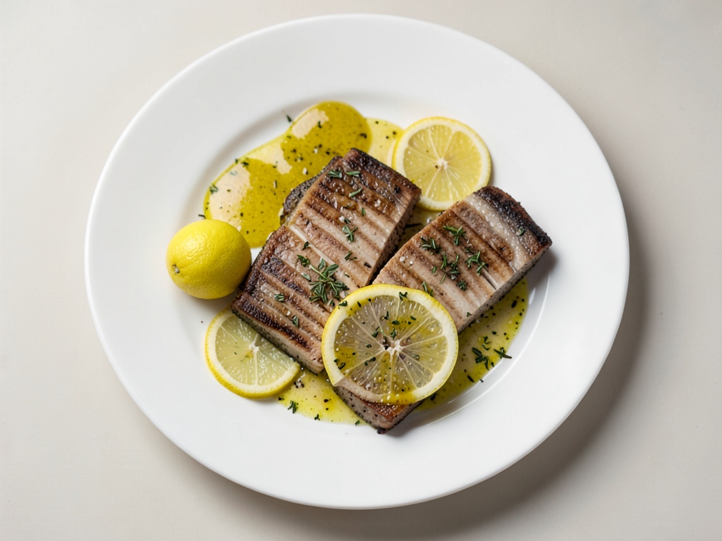 Tonno marinato con limoni fritti